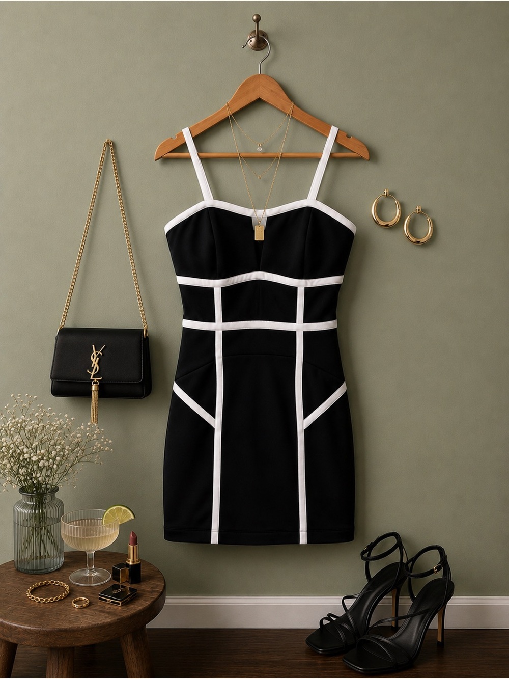 XOXO Contrast Trim Bodycon Dress – XS
